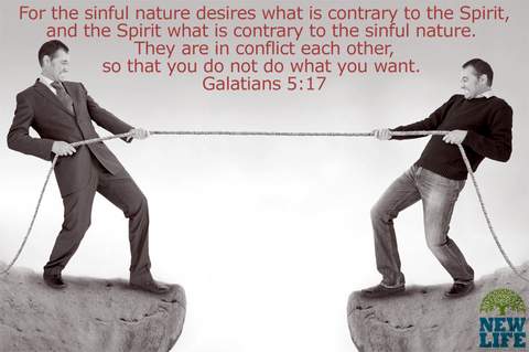 For the sinful nature desires what is contrary to the Spirit, and the Spirit what is contrary to the sinful nature. They are in conflict with each other, so that you do not do what you want. Galatians 5:17