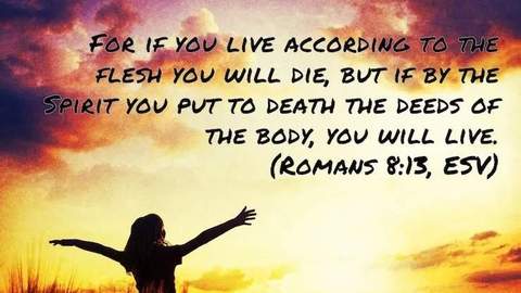 For if you live according to the flesh you will die, but if by these Spirit you put to death the deeds of the body, you will live. (Romans 8:13, ESV)