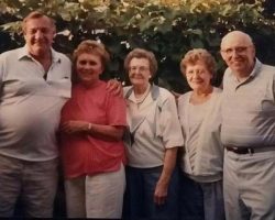from left: Daddy, his 2nd wife Beverly, his mom Amalia, his sister Mildred and his brothers-in-law Gerald