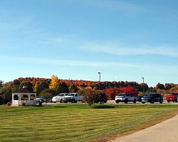 Even the hospital parking lot has lots of color!