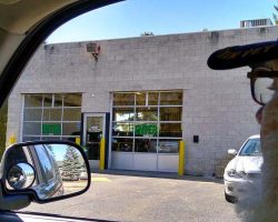 Next order of business after his appointment was an oil change.