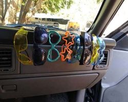 Sunglasses storage - for us, and for the grand-girls