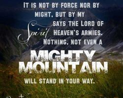 It is not by force nor by might, but by my Spirit says the Lord of heaven's armies. Nothing, not even a mighty mountain will stand in your way. Zechariah 4:6-7