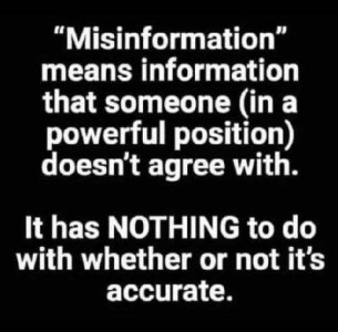 Text only. "Misinformation" means information that someone (in a powerful position) doesn't agree with. It has NOTHING to do with whether or not it's accurate.