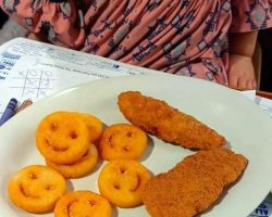 Luna's chicken strips and happy fries at The Nest.