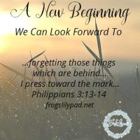 A New Beginning We Can Look Forward To ...forgetting those things which are behind...I press toward the mark... Philippians 3:13-14 frogslilypad.net