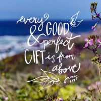 Every good and perfect gift is from above. James 1:17