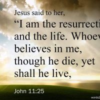 Jesus said to her, "I am the resurrection and the life. Whoever believes in me, though he die, yet shall he live..." John 11:25